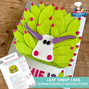 Leaf Sheep Cake Printable Cake Template and Easy Tutorial