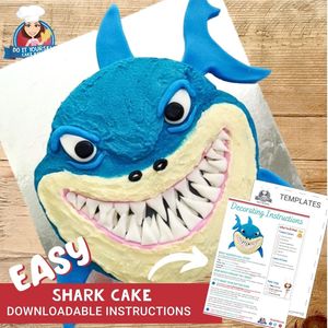 Shark Cake Printable Template Decorating Tutorial Beach Party