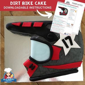Dirt Bike Helmet Cake Printable Template Decorating Tutorial