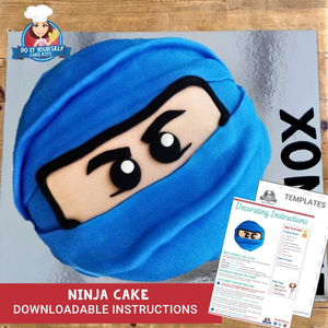 Ninja Birthday Cake Template and Tutorial Easy step by step