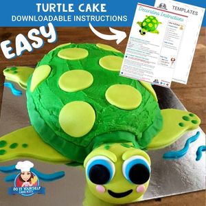 Turtle Cake Printable Template Easy Decorating Tutorial Reptile