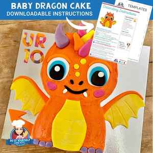 Dragon Cake Printable Template Decorating Tutorial Easy