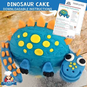 Dinosaur Cake Downloadable Template Easy Decorating Tutorial