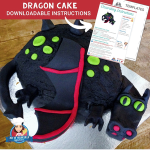 Dragon Cake Template and step by step instructions Easy Design