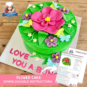 Flower Cake Printable Template and Tutorial Mother's Day Cake