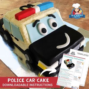 Police Car Cake Printable Template Easy Decorating Tutorial 3D