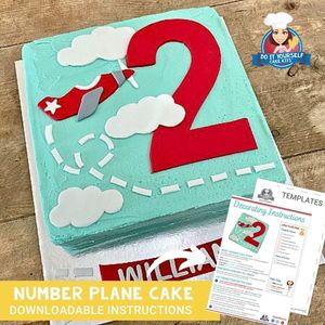 Number Plane Cake Printable Template Tutorial First Birthday