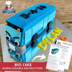 Bus Cake Printable Template Decorating Tutorial Recipe Ideas