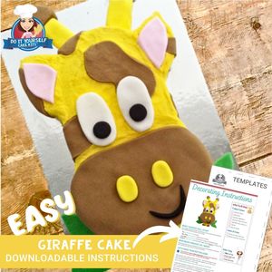 Giraffe Cake Printable Template Decorating Tutorial Jungle Party