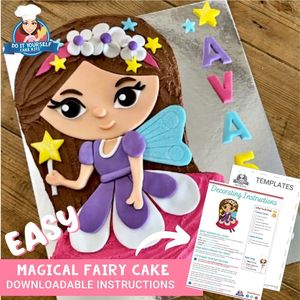 Magical Fairy Cake Printable Template Easy Decorating Tutorial