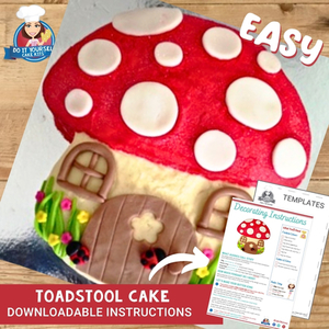 Pink Toadstool Cake Printable Template Easy Decorating Tutorial