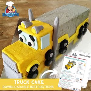Truck Cake Printable Template Decorating Tutorial Semi Trailer