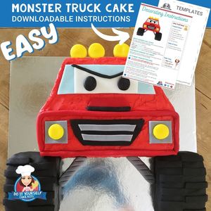 Monster Truck Cake Printable Template Easy Decorating Tutorial
