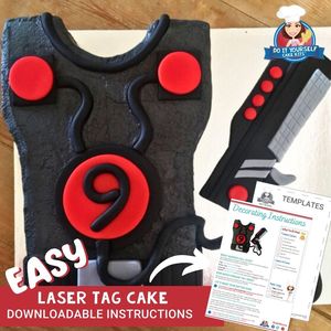 Laser Tag Cake Printable Template Decorating Tutorial Skirmish