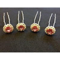 WEDDING HAIR PINS - LIGHT PINK - Pkt 4