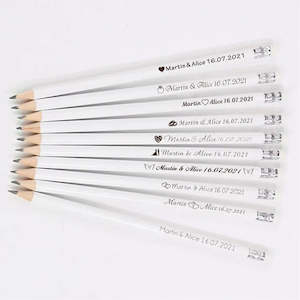 Pencils: Personalised Engraved Wooden Pencils (Set of 20/50/100)
