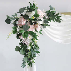 Custom Floral Styling By Wedding She Wrote: DIY Real Look 2-piece Pink Floral Arch Decor