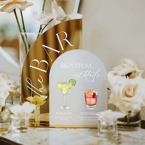 Wedding Stationery: Luxury Arch Wedding Bar Sign