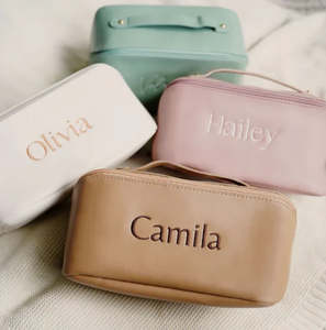 Wedding Gifts: Personalised Embroidered Makeup Bag
