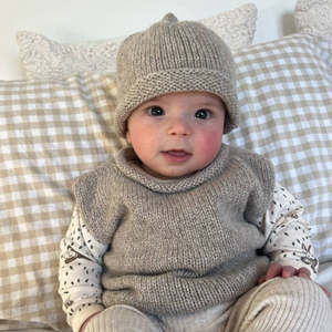 Baby Clothing 0 6 Months: Roll Neck Vest and Beanie Set