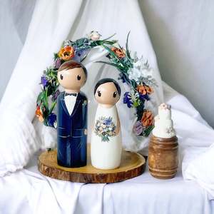 Personalised Pegs: Wedding Couple - Cake Toppers or Keepsakes