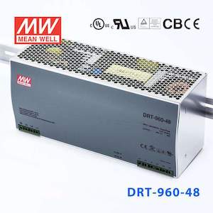 Din Rail: Mean Well DRT-960-48 Three Phase Industrial Power Supply 960W 48V - DIN Rail