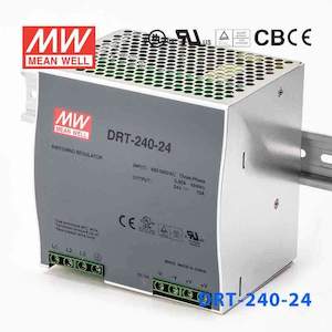 Din Rail: Mean Well DRT-240-24 Three Phase Industrial Power Supply 240W 24V - DIN Rail