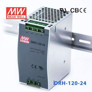 Din Rail: Mean Well DRH-120-24 Single Output Industrial Power Supply 120W 24V - DIN Rail