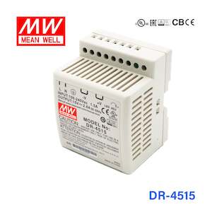 Din Rail: Mean Well DR-4515 AC-DC Industrial DIN rail power supply 45W