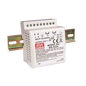 Din Rail: Mean Well DR-4512 AC-DC Industrial DIN rail power supply 45W