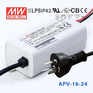 Constant Voltage: Mean Well S-APV-16-24 Power Supply 16W 24V with AU/NZ plug
