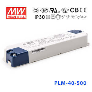 Constant Current: Mean Well PLM-40-500, 500mA Constant Current with PFC - Terminal Block