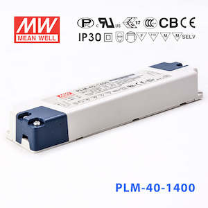 Mean Well PLM-40-1400, 1400mA Constant Current with PFC - Terminal Block