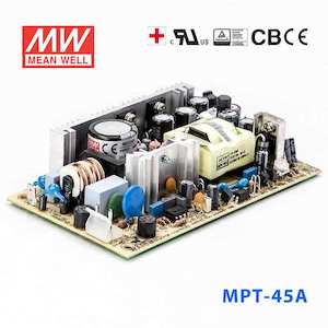 Multiple Output: Mean Well MPT-45A Power Supply 45W 5V 12V -5V