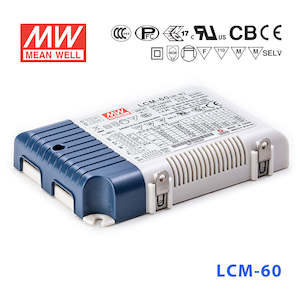 500ma: Mean Well LCM-60BLE Power Supply 60.3W 500mA 600mA 700mA(default) 900mA 1050mA 1400mA- Casambi and Push