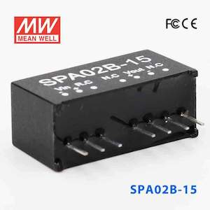 24v Nominal: Mean Well SPA02B-15 DC-DC Converter - 2W - 18~36V in 15V out