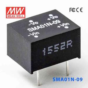24v Nominal: Mean Well SMA01N-09 DC-DC Converter - 1W - 21.6~26.4V in 9V out