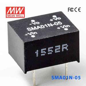 24v Nominal: Mean Well SMA01N-05 DC-DC Converter - 1W - 21.6~26.4V in 5V out
