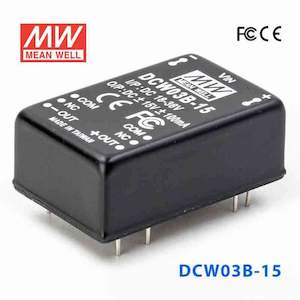 24v Nominal: Mean Well DCW03B-15 DC-DC Converter - 3W - 18~36V in ±15V out