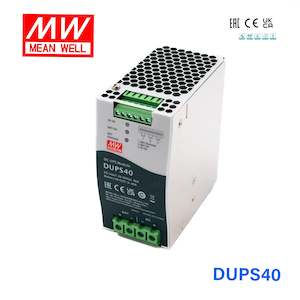 24v Nominal: Mean Well DUPS40 DIN Series Uninterruptible DC-UPS Module 40A