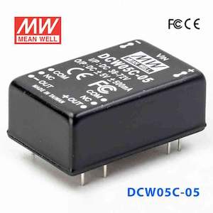 48v Nominal: Mean Well DCW05C-05 DC-DC Converter - 5W - 36~72V in ±5V out