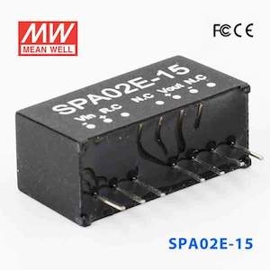 5v Nominal: Mean Well SPA02E-15 DC-DC Converter - 1.8W - 4.5~9V in 15V out