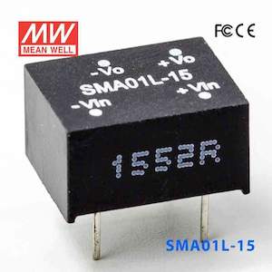 5v Nominal: Mean Well SMA01L-15 DC-DC Converter - 1W - 4.5~5.5V in 15V out