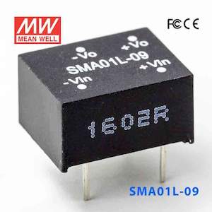 5v Nominal: Mean Well SMA01L-09 DC-DC Converter - 1W - 4.5~5.5V in 9V out