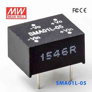 5v Nominal: Mean Well SMA01L-05 DC-DC Converter - 1W - 4.5~5.5V in 5V out