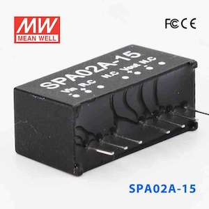9v Nominal: Mean Well SPA02A-15 DC-DC Converter - 2W - 9~18V in 15V out