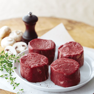 Products: AngusPure beef eye fillet steak 200g each
