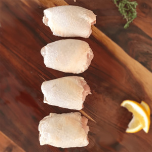 Products: Bird & Barrow Chicken boneless thighs- skin on (free range, antibiotic free) 550g