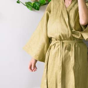 All: Linen Robe - Leaf