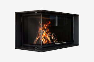 Indoor Wood Fire: Spartherm Corner Inbuilt Wood Fire